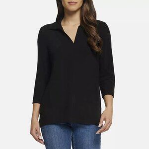 NWT Matty M Women's The Johnny Collar Polo longline top